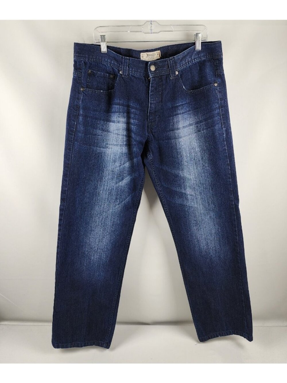 akademiks Jeans Mens 38x31 Blue Jeanius Straight Leg Dark Wash Denim